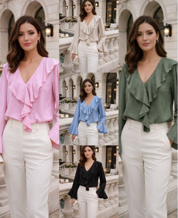 Blouse à volants