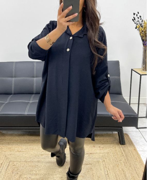 Chemise longue détails boutons