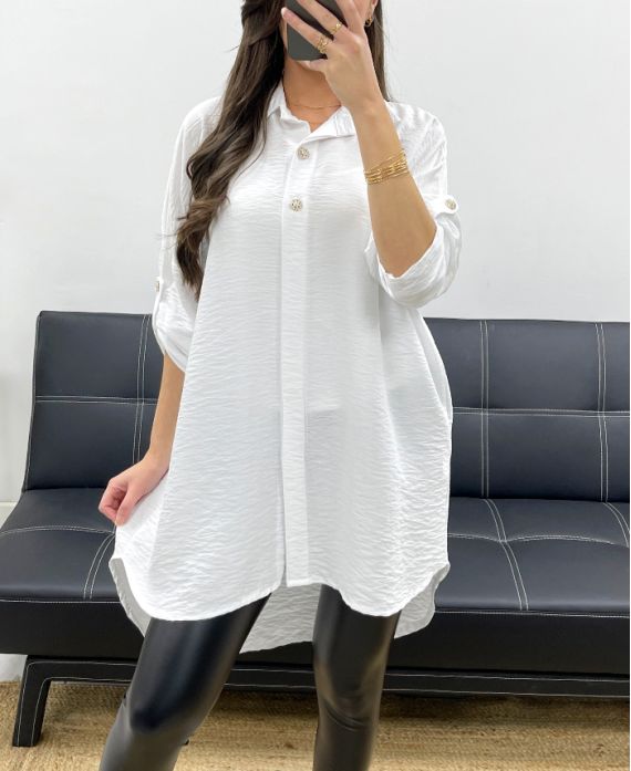 Chemise longue détails boutons