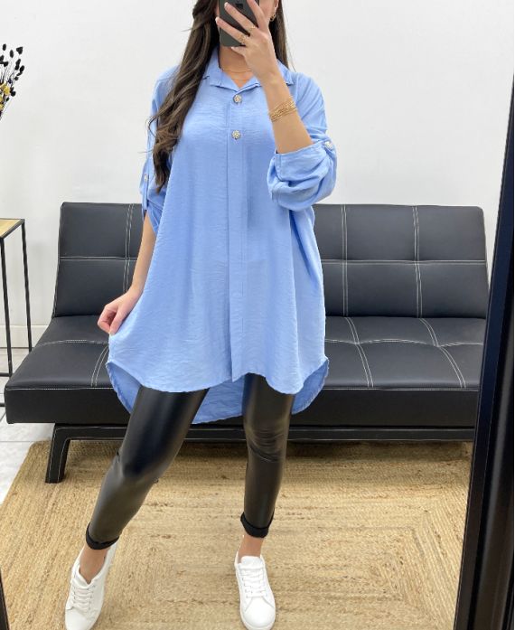 Chemise longue détails boutons