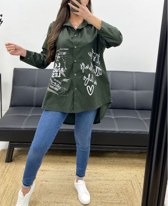 Chemise oversize écriture