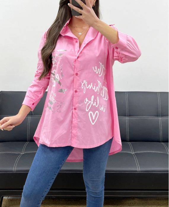 Chemise oversize écriture