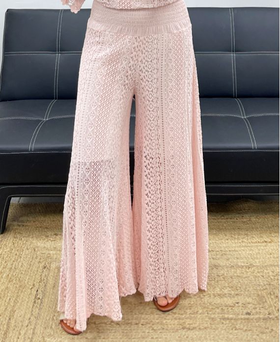 Pantalon dentelle doublé