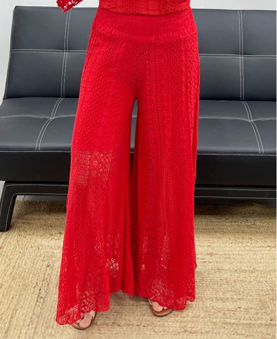 Pantalon dentelle doublé