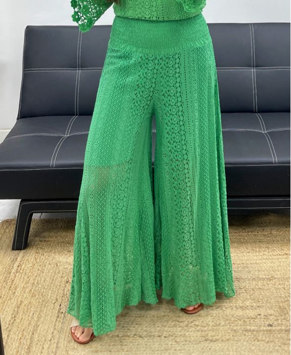 Pantalon dentelle doublé