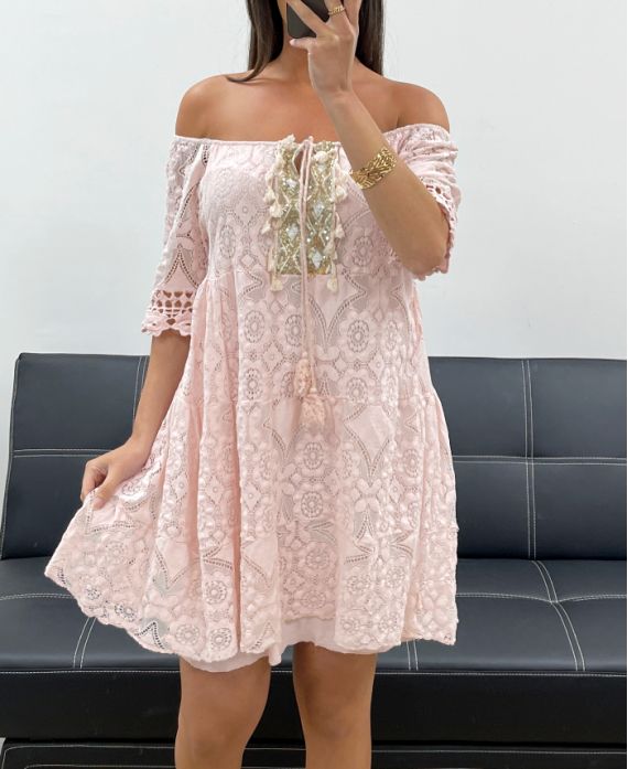 Robe dentelle paillettes