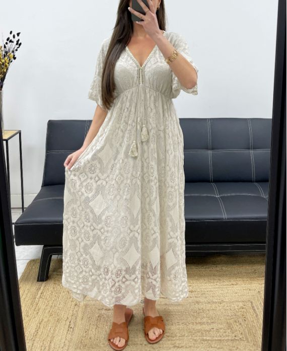 Robe longue dentelle