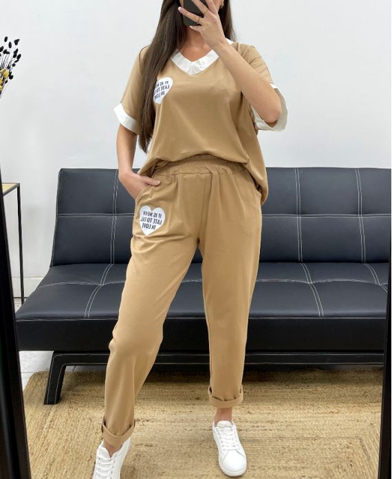 Ensemble ample t-shirt + pantalon assorti