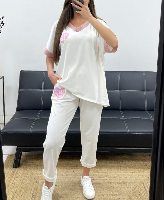 Ensemble ample t-shirt + pantalon assorti