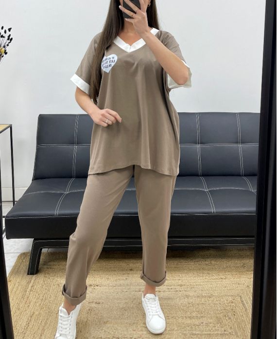 Ensemble ample t-shirt + pantalon assorti