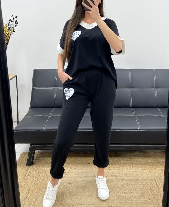 Ensemble ample t-shirt + pantalon assorti