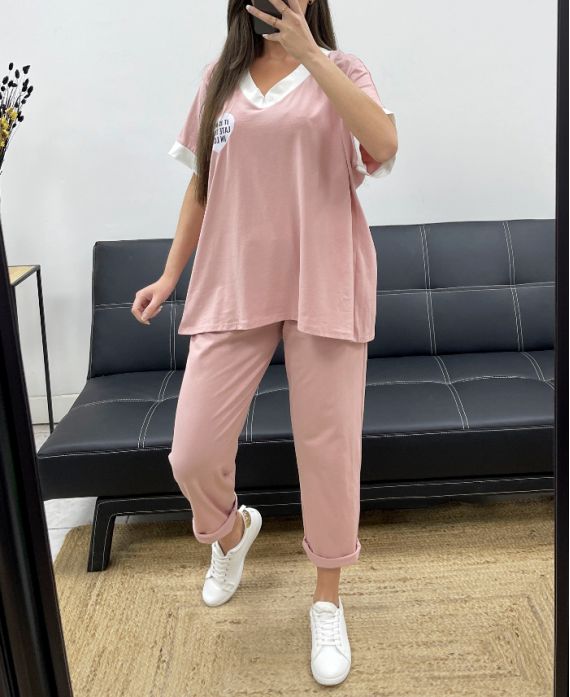 Ensemble ample t-shirt + pantalon assorti