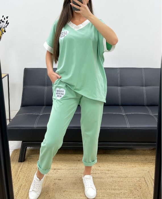 Ensemble ample t-shirt + pantalon assorti