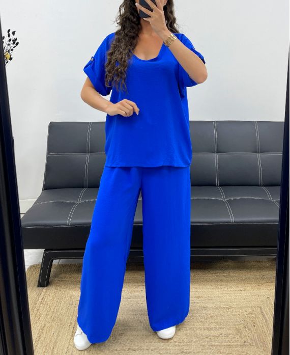 Ensemble dos ouvert + pantalon large