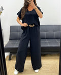 Ensemble dos ouvert + pantalon large