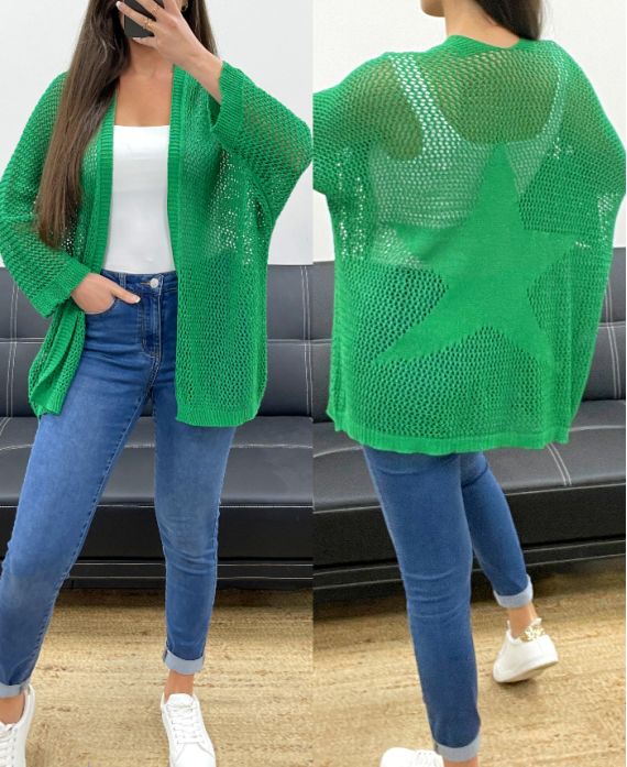 Gilet maille dos étoile