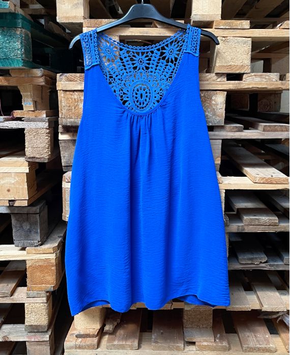 Top fluide dos broderie
