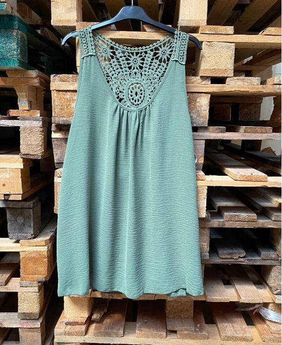 Top fluide dos broderie