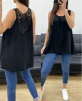 Top fluide dos broderie