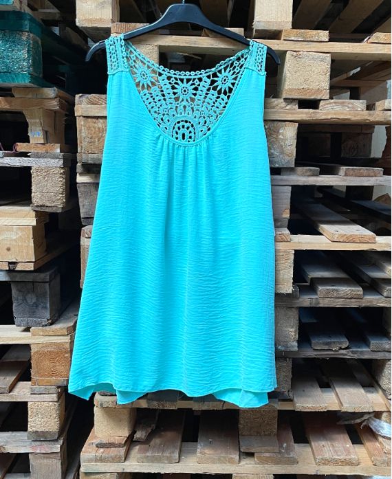 Top fluide dos broderie