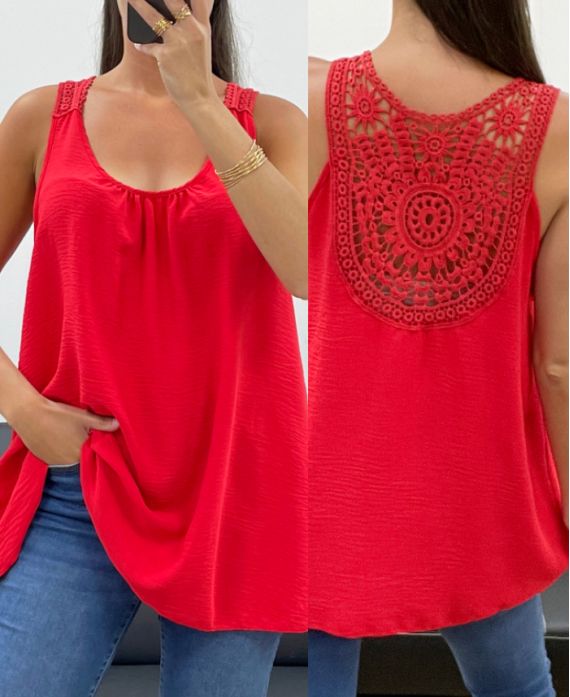 Top fluide dos broderie