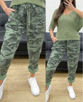 Pantalon ample camouflage effet froissé