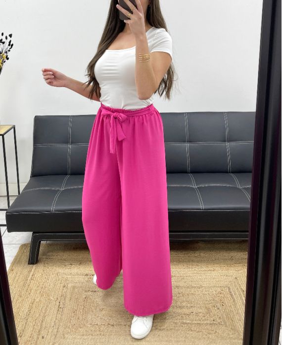 Pantalon ample ceinture à nouer