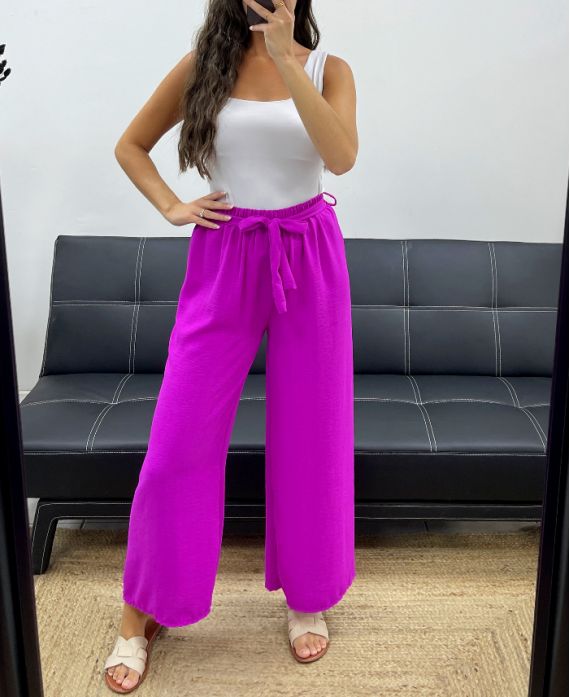 Pantalon ample ceinture à nouer