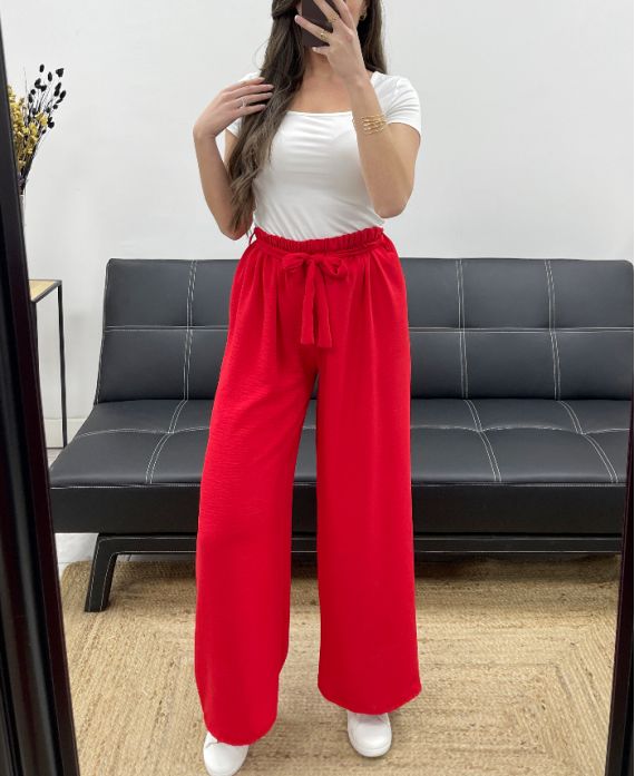 Pantalon ample ceinture à nouer