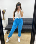 Pantalon avec ceinture smocke