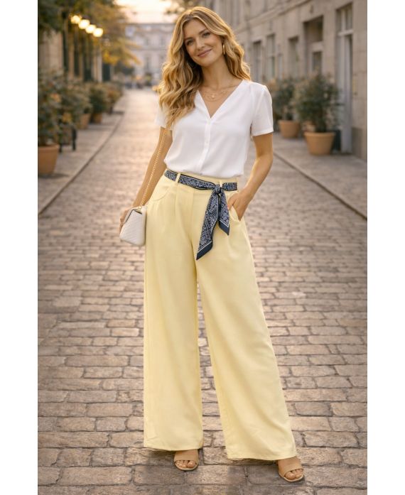 Pantalon ceinture foulard
