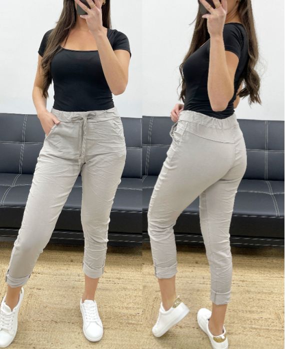 Pantalon effet froissé