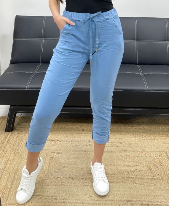 Pantalon effet froissé