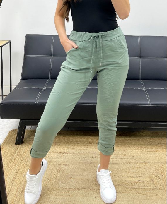 Pantalon effet froissé