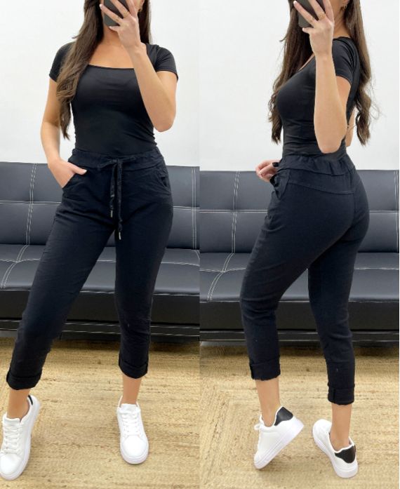Pantalon effet froissé