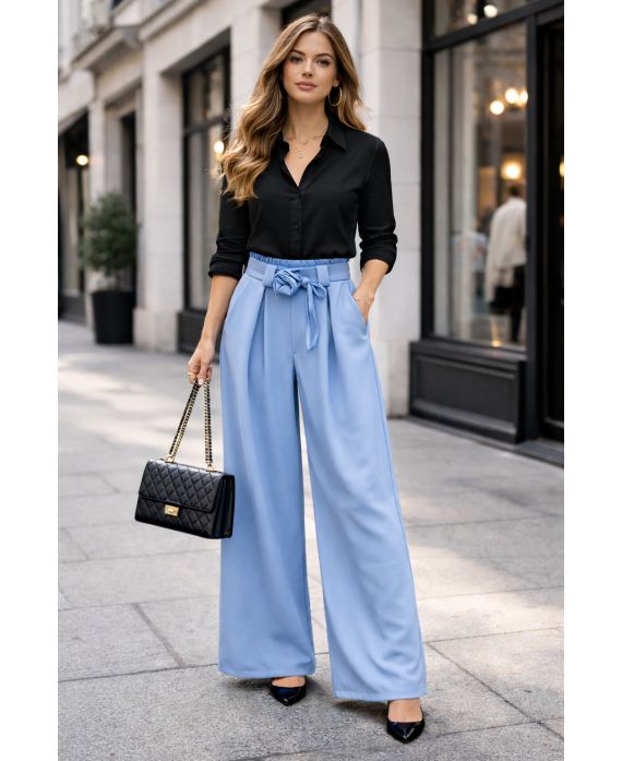 Pantalon large smocke