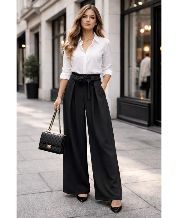 Pantalon large smocke