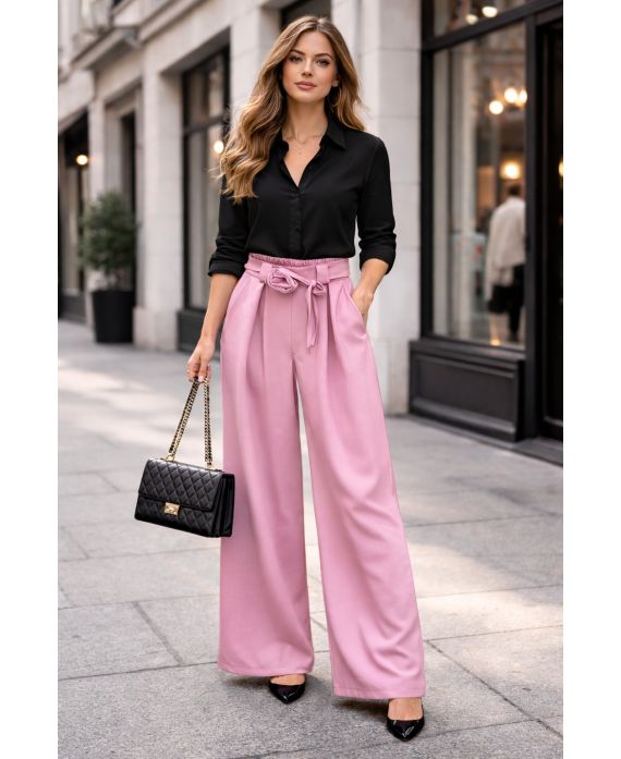 Pantalon large smocke