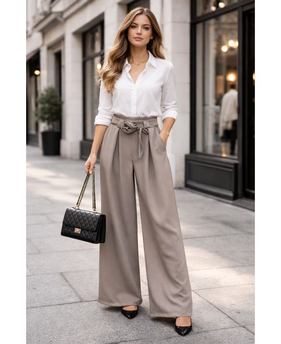 Pantalon large smocke