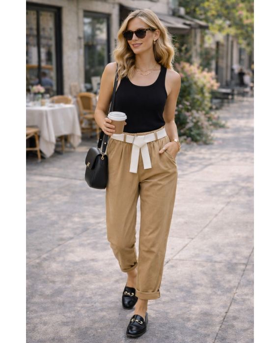 Pantalon 2 poches + ceinture