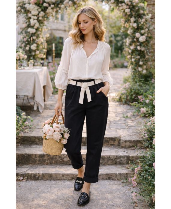Pantalon 2 poches + ceinture