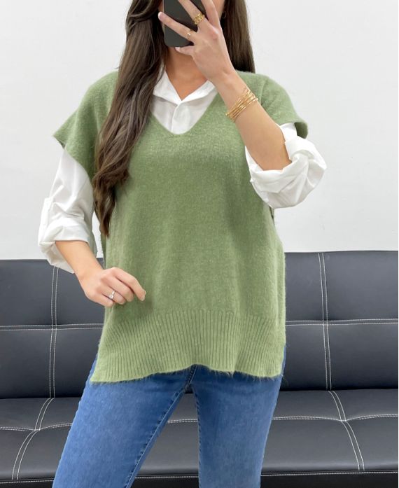 Pull doux sans manche