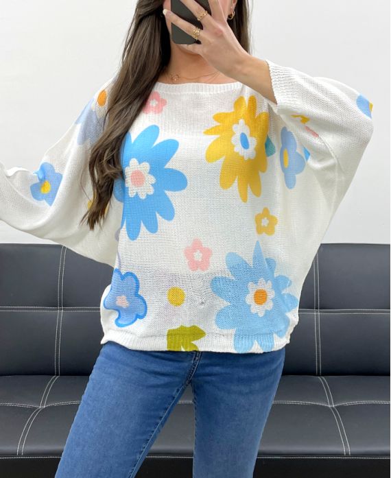 Pull imprimé fleurs