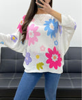 Pull imprimé fleurs
