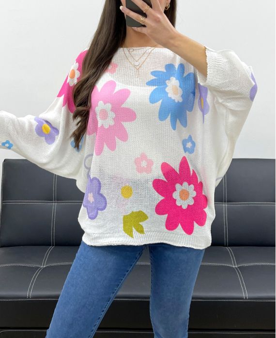 Pull imprimé fleurs