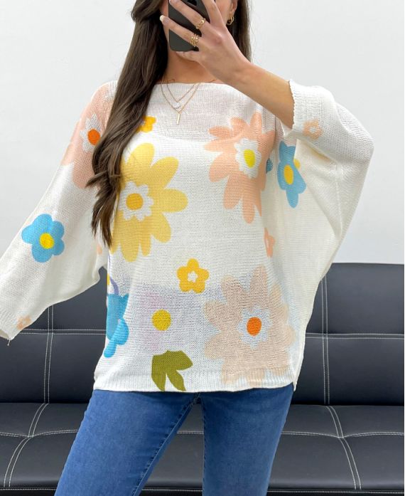 Pull imprimé fleurs