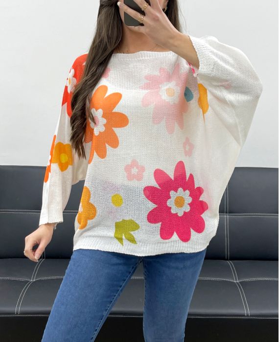 Pull imprimé fleurs