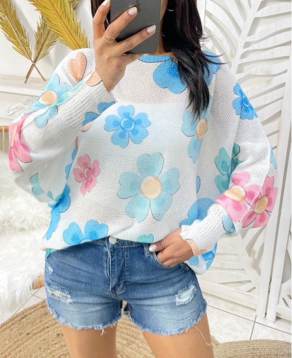 Pull imprimé fleurs