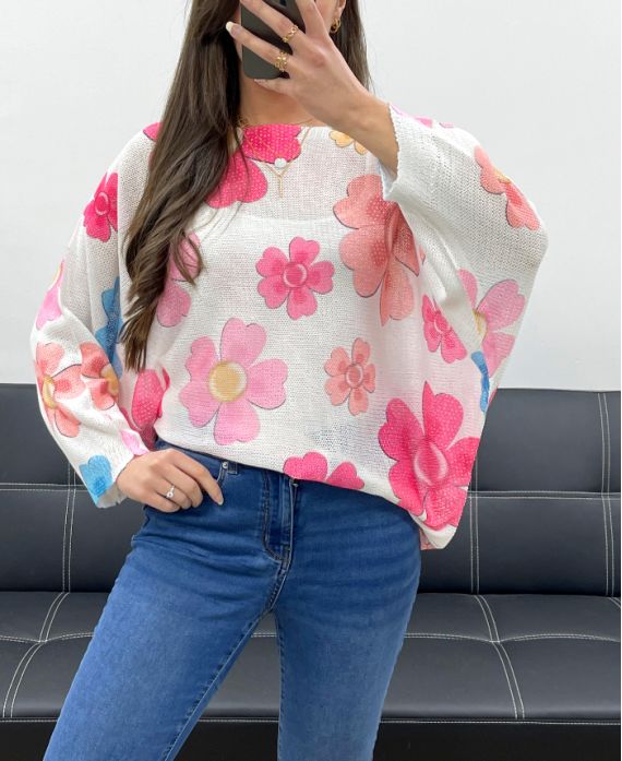 Pull imprimé fleurs