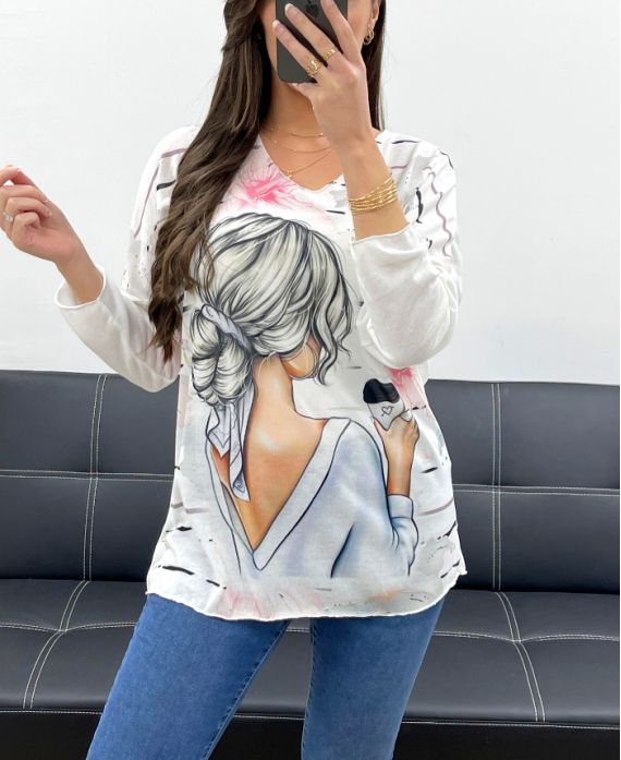 Pull léger imprimé